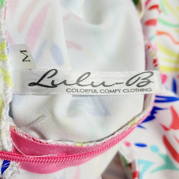 Lulu-B SPF-50 Women Sleeveless Dress Colorful Print Stretch Comfy Size Medium - Picture 9 of 13